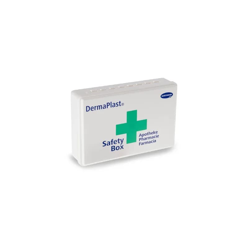 DermaPlast Safety Box – Dein kompakter Schutzengel für unterwegs, von Hartmann AG – Für schnelle Hilfe überall!