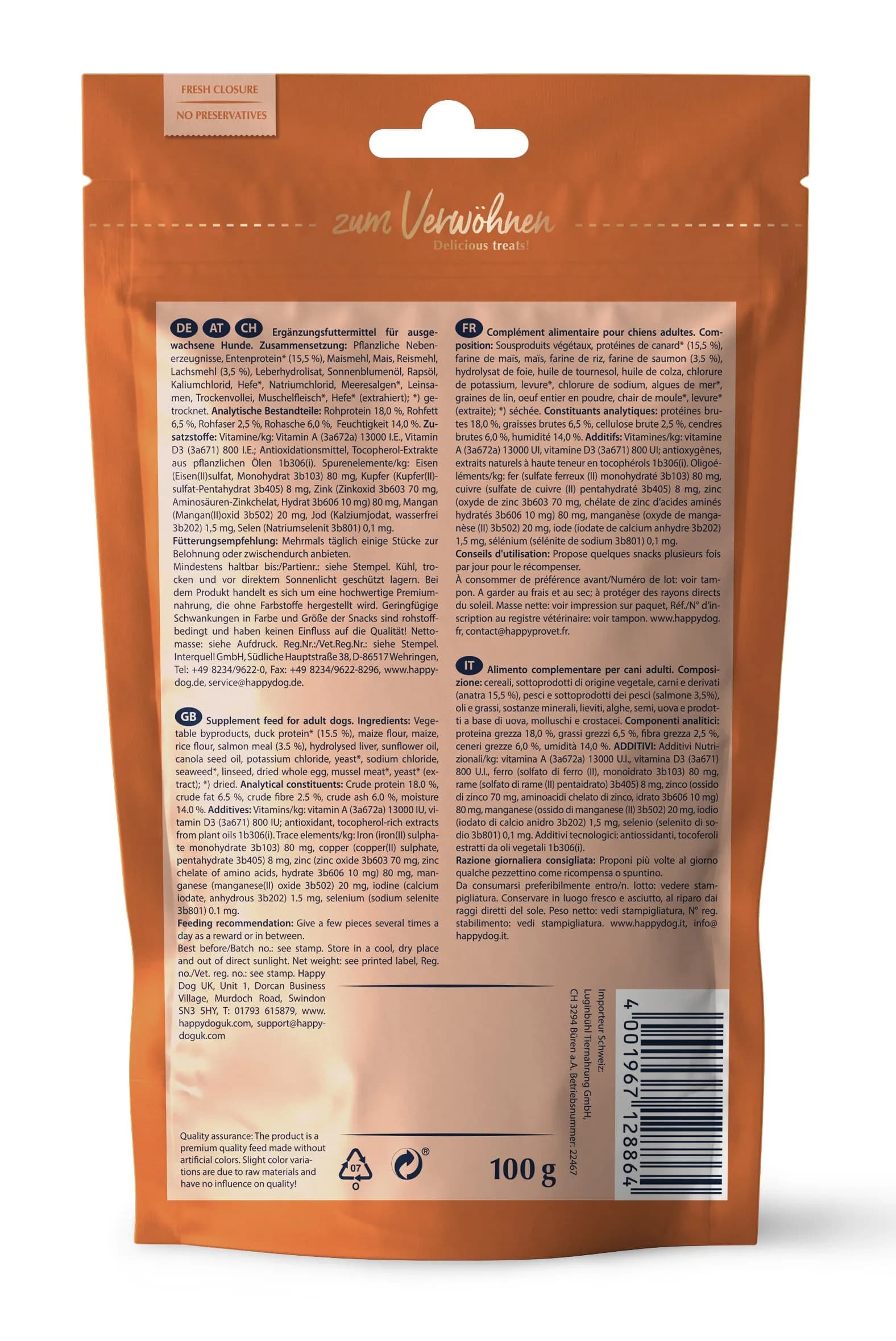 Happy Dog Soft Snack Toscana – Mediterraner Genuss mit köstlichem Huhn für wahre Feinschmecker!