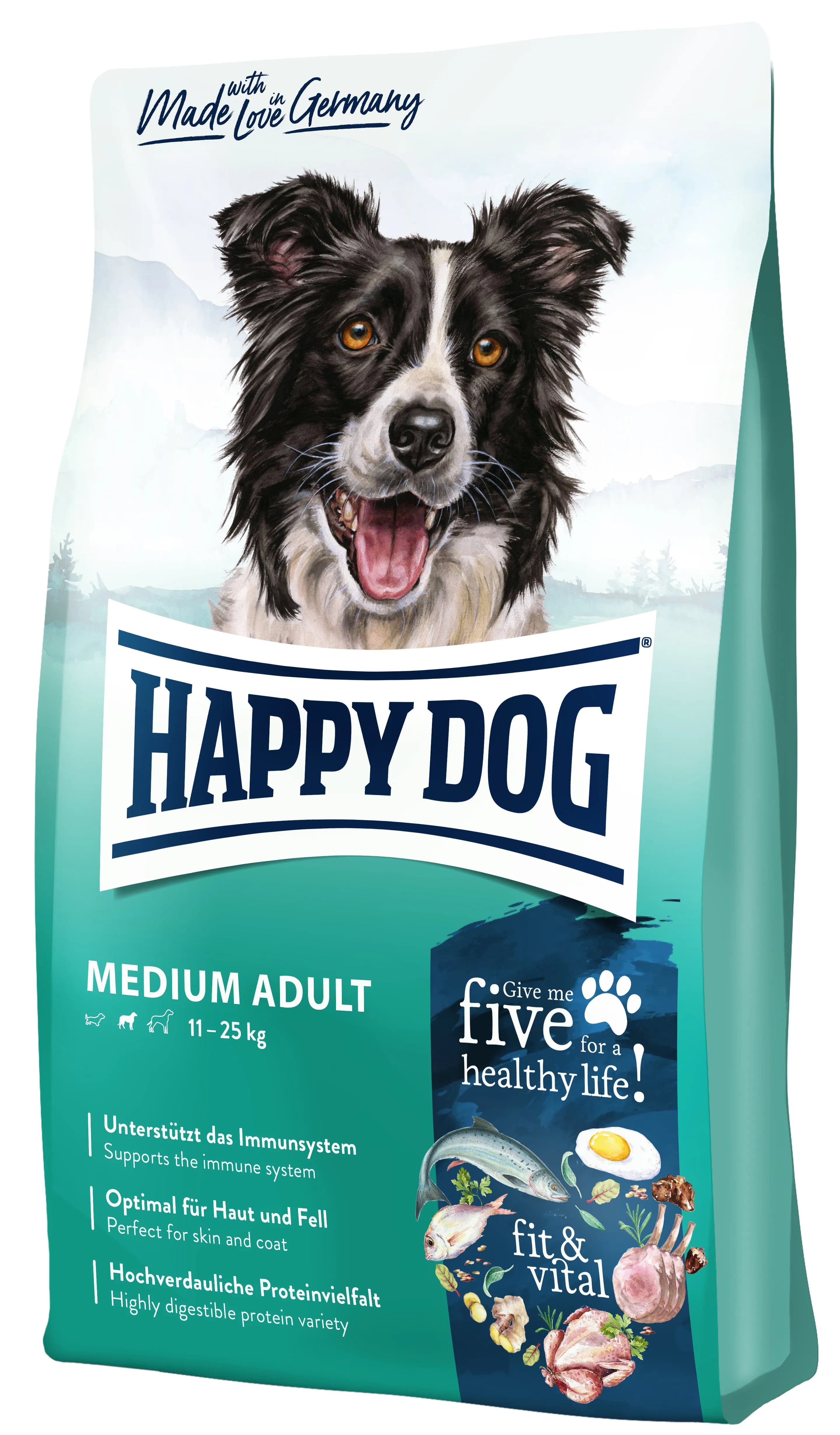 Happy Dog Fit & Vital Medium Adult – Die ausgewogene Energiequelle für mittelgroße Hunde!